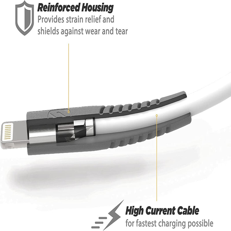 SCOSCHE Mifi Certified HDI310WT Strikeline HD USB-A to Lightning 10 Ft Cable - White