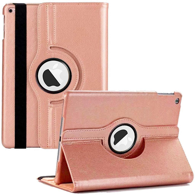 Rotating Case for Apple iPad 9th 8th 7th Gen 10.2 inch - 360 Degree Rotating Stand Protective Cover with Auto Sleep Wake for iPad 9.7 inch (6th Gen, 5th Gen) / iPad Air 2 / iPad Air - Rose Gold