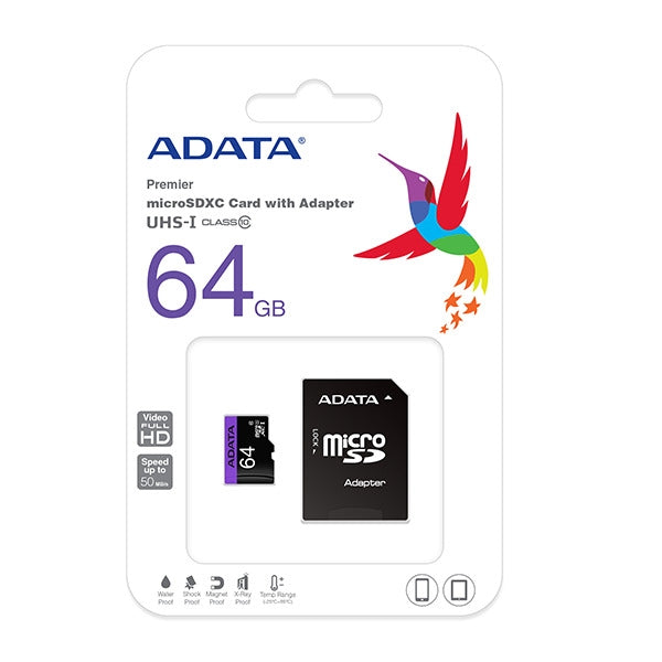 ADATA Micro SD Card (Class 10) 64G - Black