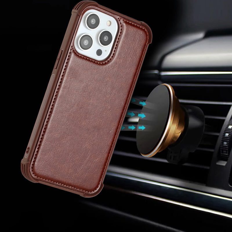 For iPhone 14 Plus 6.7" Magnetic Wallet With Independent Detachable Card Holder - Brown