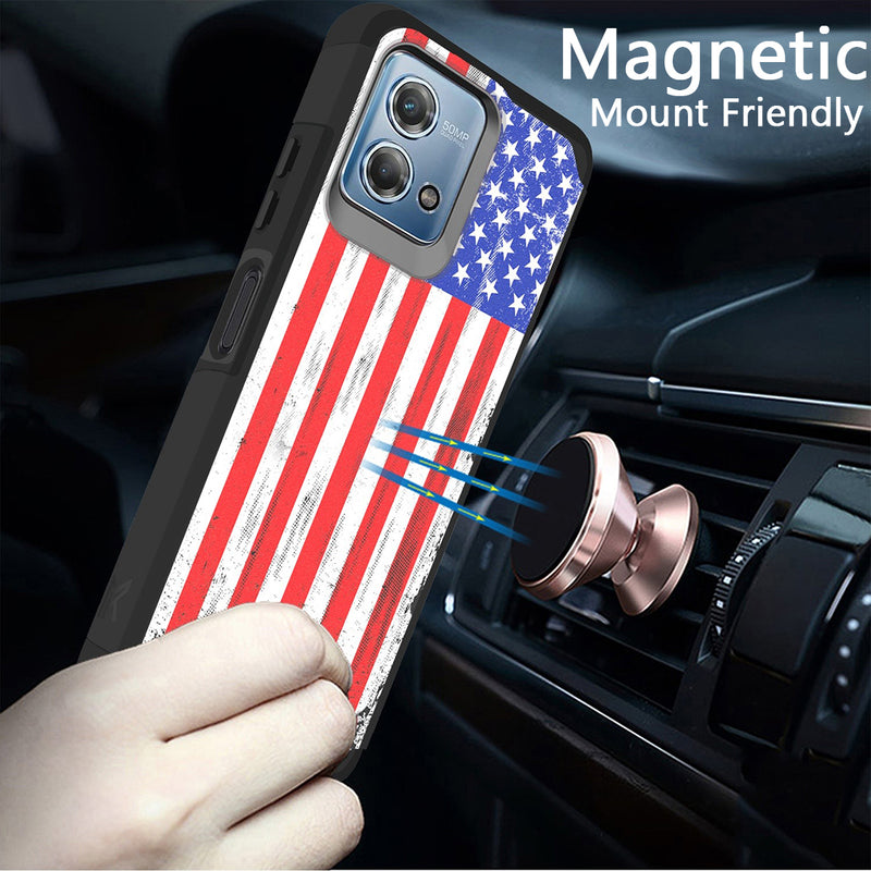 For Motorola G Stylus 5G 2023 Tough Strong Hybrid (Magnet Mount Friendly) Case Cover - USA