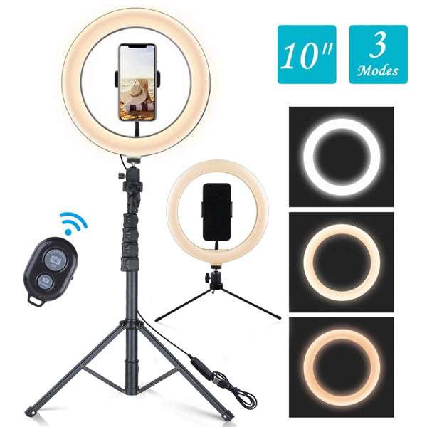 MyBat 10" Selfie Ring Light with Tripod Stand - Black