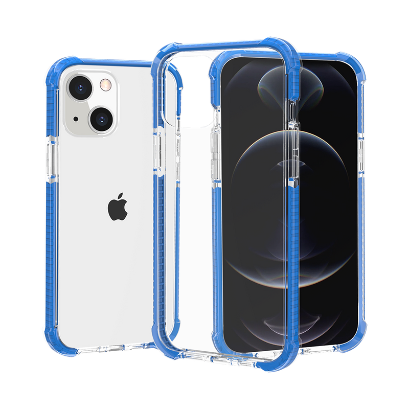 For iPhone 14 PLUS Acrylic Tough 2.5mm Transparent ShockProof Hybrid Case Cover - Blue