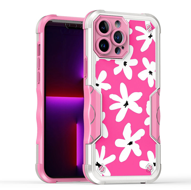 For Apple iPhone 14 PRO 6.1" Attractive Design Shockproof Hybrid Case Cover - D