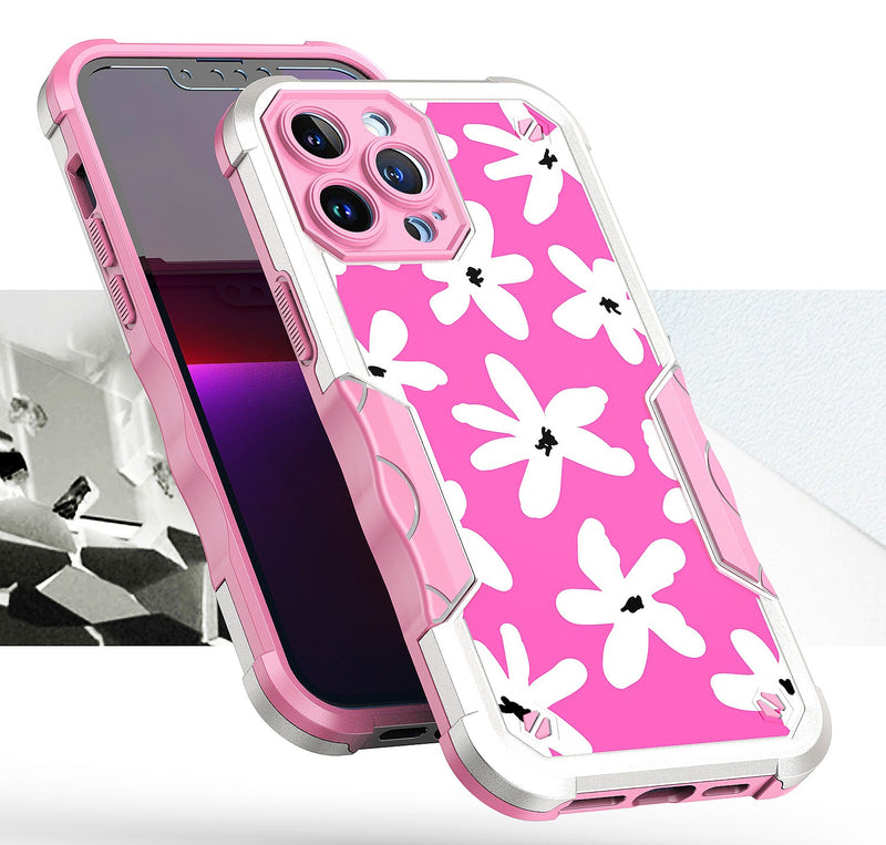 For Apple iPhone 14 PRO 6.1" Attractive Design Shockproof Hybrid Case Cover - D