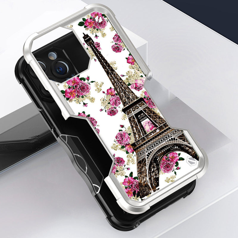 For Apple iPhone 14 6.1" Attractive Design Shockproof Hybrid Case Cover - L