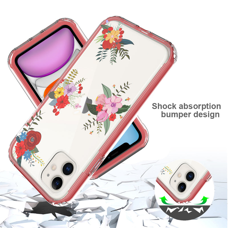 For Apple iPhone 14 6.1" Essence Beautiful Design Hybrid Shockproof Case Cover - H