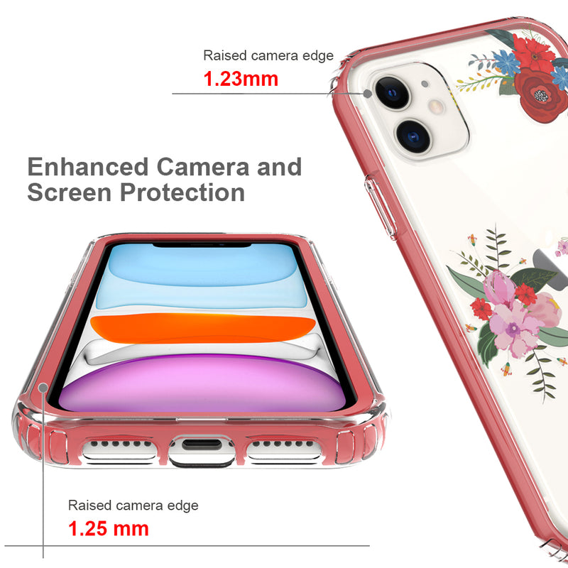 For Apple iPhone 14 6.1" Essence Beautiful Design Hybrid Shockproof Case Cover - H