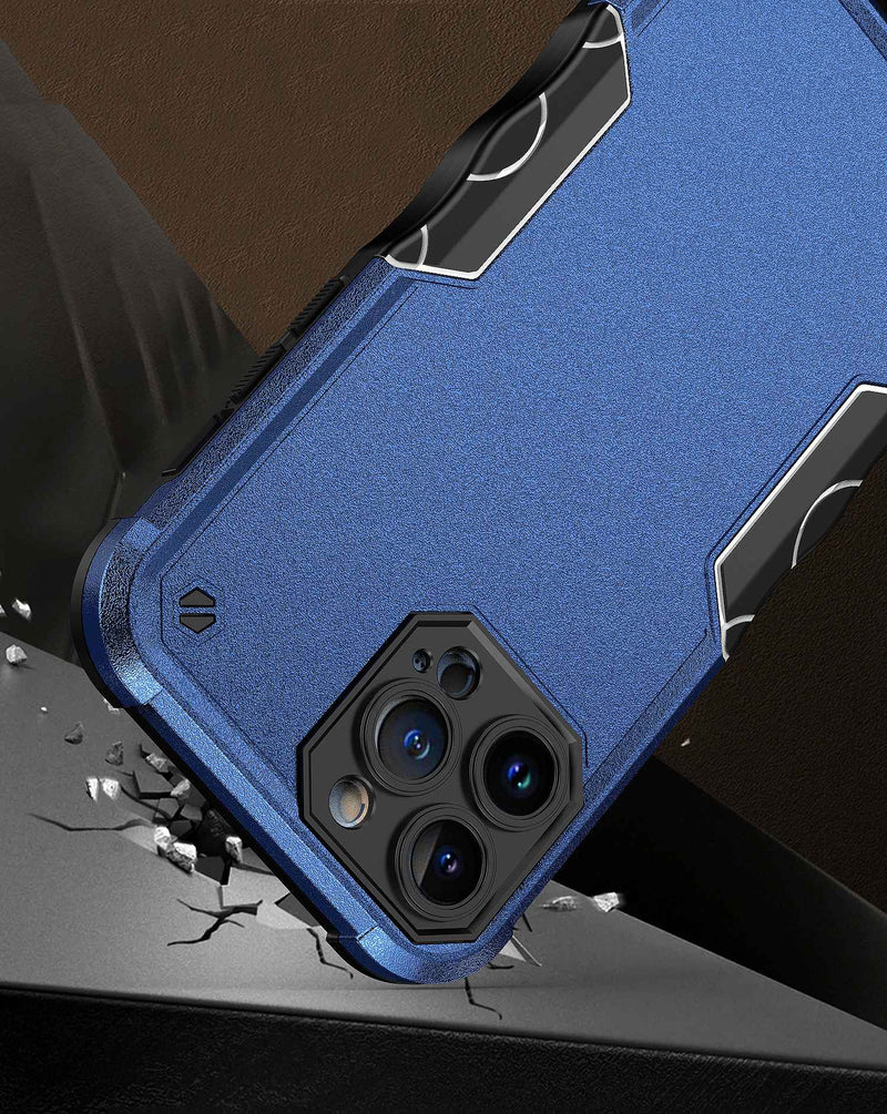 For Apple iPhone 14 6.1" Exquisite Tough Shockproof Hybrid Case Cover - Blue