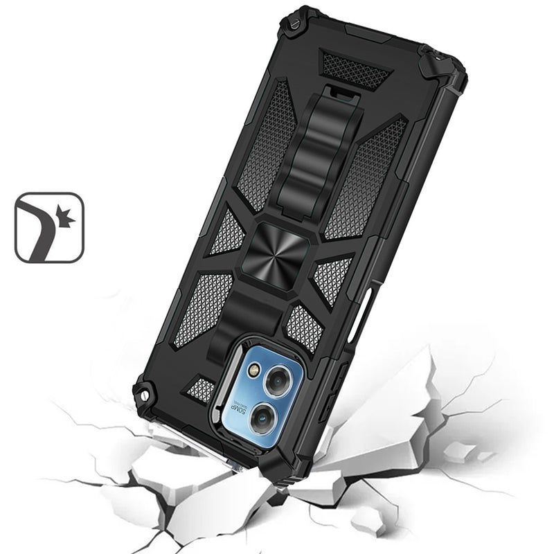 For Motorola G Stylus 5G 2023 Machine Magnetic Kickstand Case Cover - Black