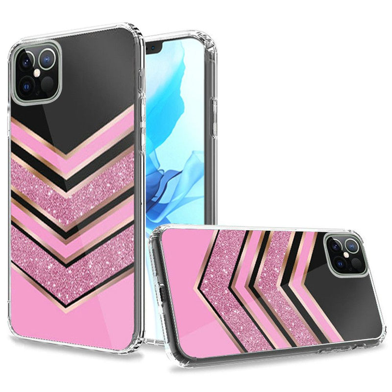 For iPhone 13 6.1 Trendy Fashion Design Hybrid Case Cover - Chevron