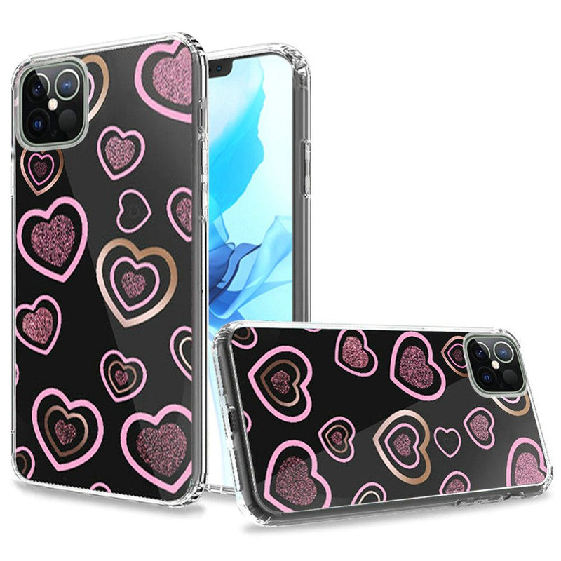 For iPhone 13 Pro Trendy Fashion Design Hybrid Case Cover - Hearts