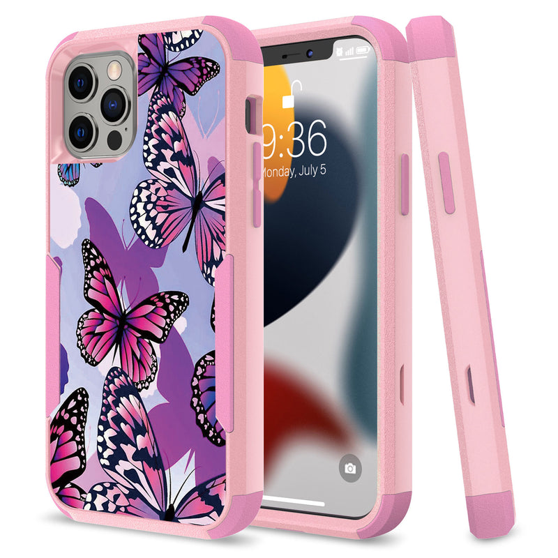 For iPhone 13 Pro Max Tough Anti-Slip Hybrid Case Cover - Butterfly