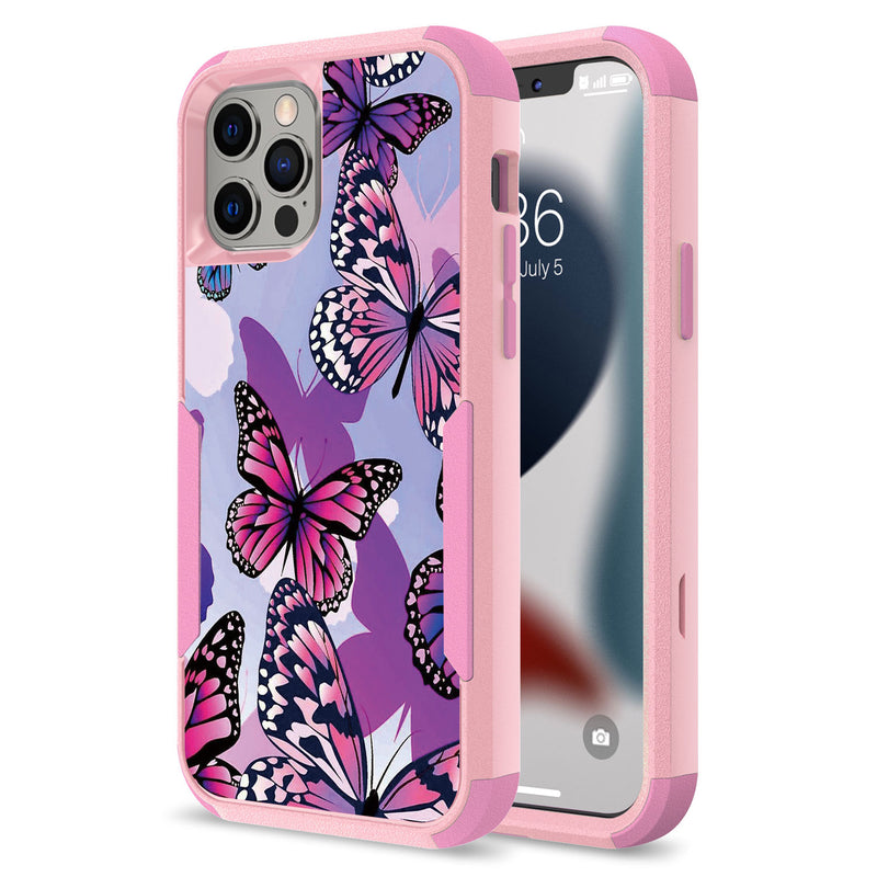 For iPhone 13 Pro Max Tough Anti-Slip Hybrid Case Cover - Butterfly