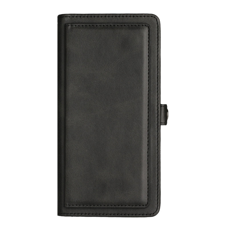 For iPhone 13 Pro Max Wallet Premium PU Vegan Leather ID Multiple Card Holder Money with Strap - Black