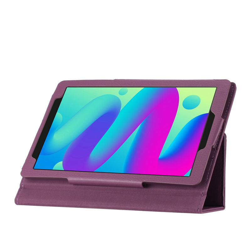 For TCL Tab 8 LE Tablet Premium PU Vegan Kickstand Case Cover - Dark Purple