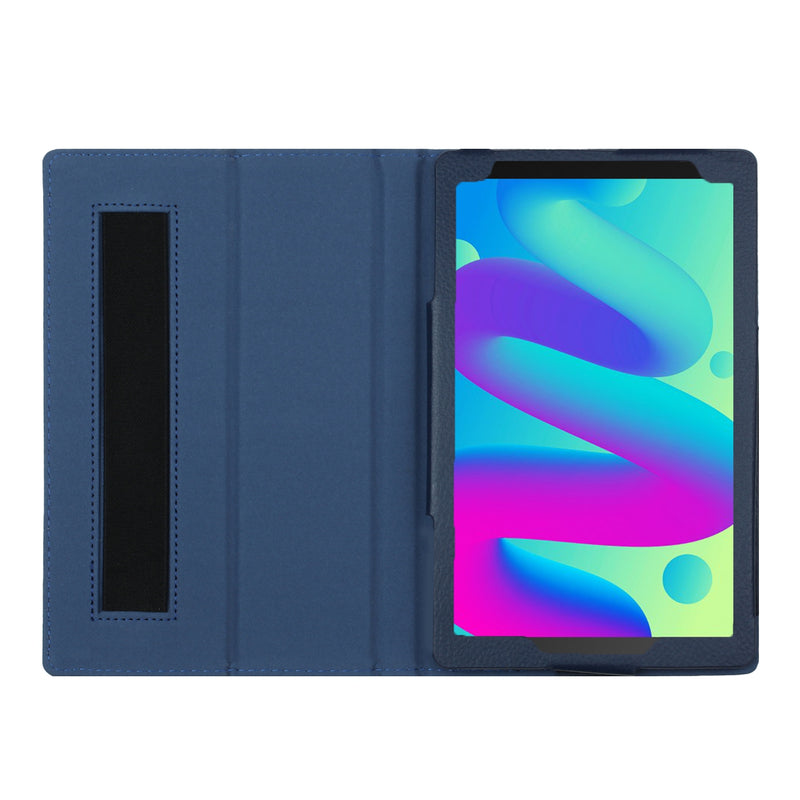 For TCL Tab 8 LE Tablet Premium PU Vegan Kickstand Case Cover - Navy Blue