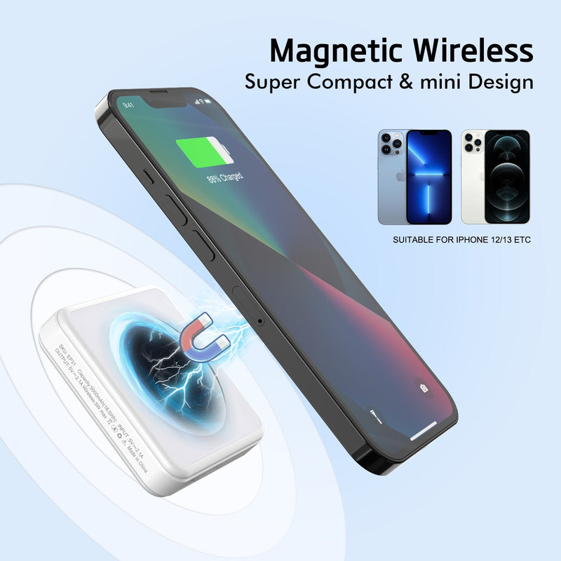 EP31-WH: 5000mAh 5W MAGNETIC WIRELESS POWER BANK