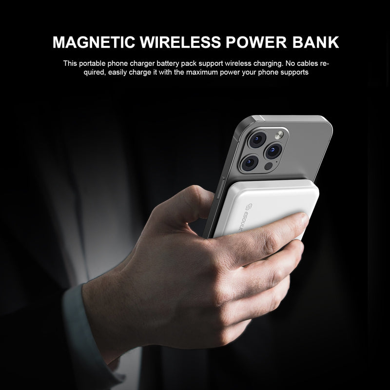 EP31-WH: 5000mAh 5W MAGNETIC WIRELESS POWER BANK