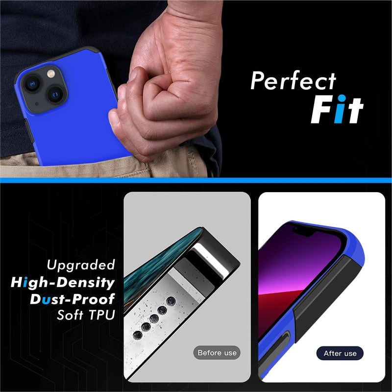 For iPhone 13 Pro Premium Minimalistic Slim Tough ShockProof Hybrid Case Cover - Classic Blue