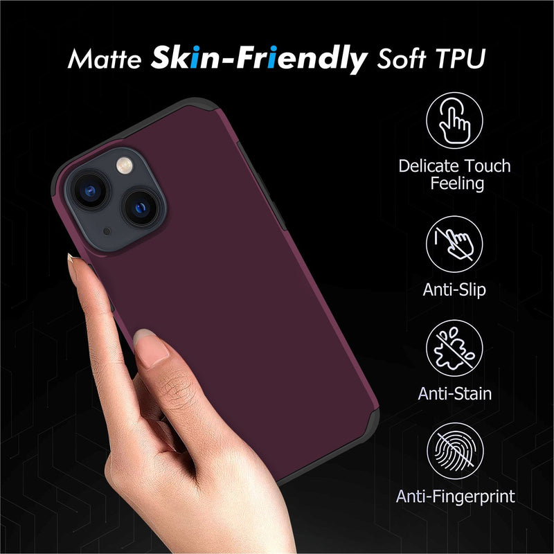 For iPhone 13 Pro Max Premium Minimalistic Slim Tough ShockProof Hybrid Case Cover - Magenta Purple