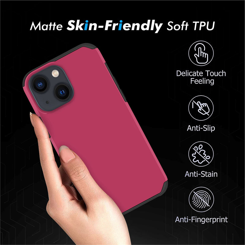 For iPhone 13 Premium Minimalistic Slim Tough ShockProof Hybrid Case Cover - Virtual Pink