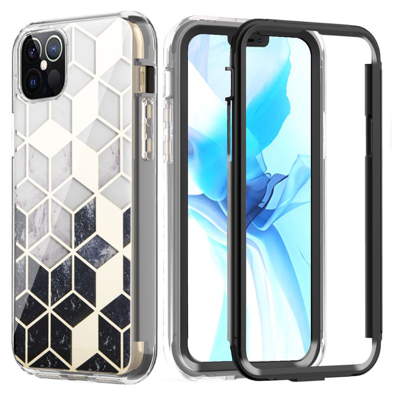 For iPhone 12/Pro (6.1 Only) Craze Fashion Design Case Cover - Black Cube