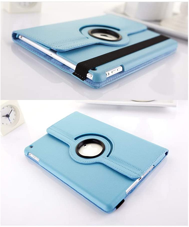 Rotating Case for iPad 9.7 2018 2017 / iPad Air 2 / iPad Air - 360 Degree Rotating Stand Protective Cover with Auto Sleep Wake for iPad 9.7 inch (6th Gen, 5th Gen) / iPad Air 2 / iPad Air - Light Blue