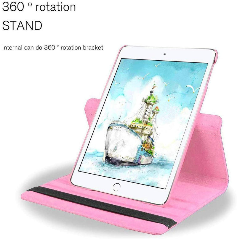 Rotating Case for New iPad 8th Gen (2020) / 7th Generation (2019) 10.2 Inch, 360 Degree Rotating Stand Smart Cover with Auto Sleep Wake for New iPad 10.2" Case - Light Pink