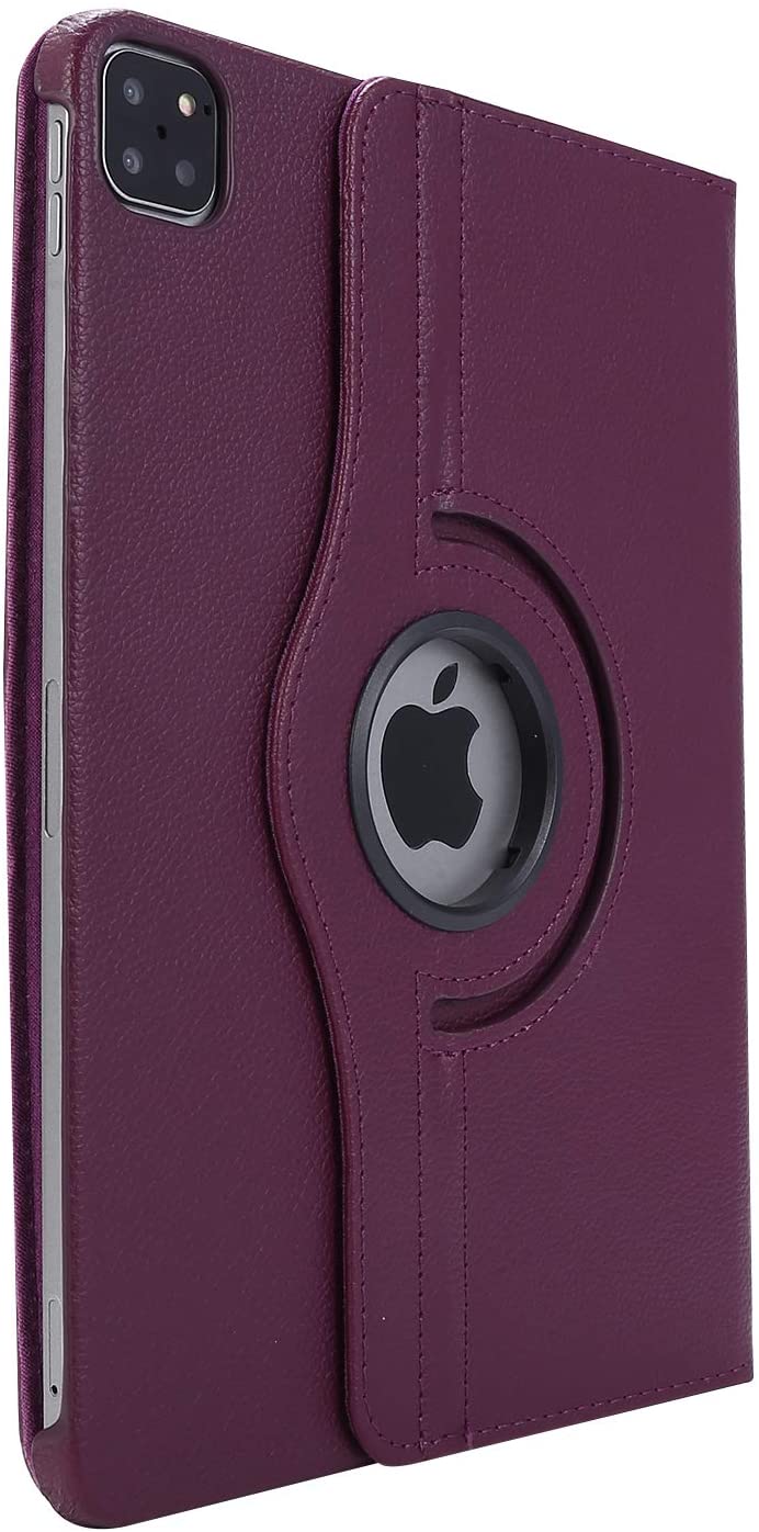 Rotating Case for New iPad Pro 12.9 Case (2020/2018) 360 Degree Rotating Stand Protective Cover with Auto Sleep/Wake - Purple