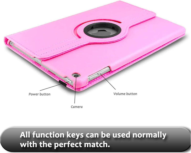 Rotating Case for iPad 9.7 2018 2017 / iPad Air 2 / iPad Air - 360 Degree Rotating Stand Protective Cover with Auto Sleep Wake for iPad 9.7 inch (6th Gen, 5th Gen) / iPad Air 2 / iPad Air - Light Pink