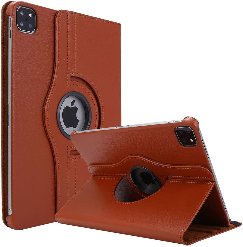 Rotating Case for New iPad Pro 11 Case 2020/2018, iPad Pro (11-inch, 2nd Generation) / iPad Pro 11 2018 Case, 360 Degree Rotating Stand Protective Cover with Auto Sleep/Wake - Brown