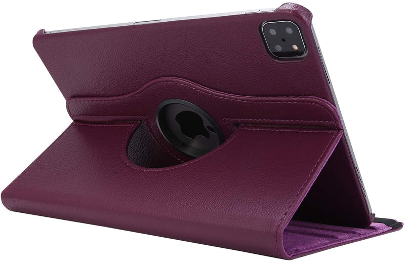 Rotating Case for New iPad Pro 11 Case 2020/2018, iPad Pro (11-inch, 2nd Generation) / iPad Pro 11 2018 Case, 360 Degree Rotating Stand Protective Cover with Auto Sleep/Wake - Purple