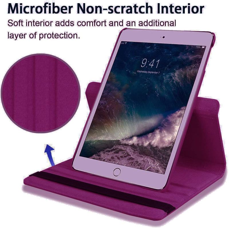 Rotating Case for iPad Mini 1/2/3 - 360 Degree Rotation Stand Smart Cover Case with Auto Sleep/Wake Feature for Apple iPad Mini 1 / iPad Mini 2 / iPad Mini 3 - Purple