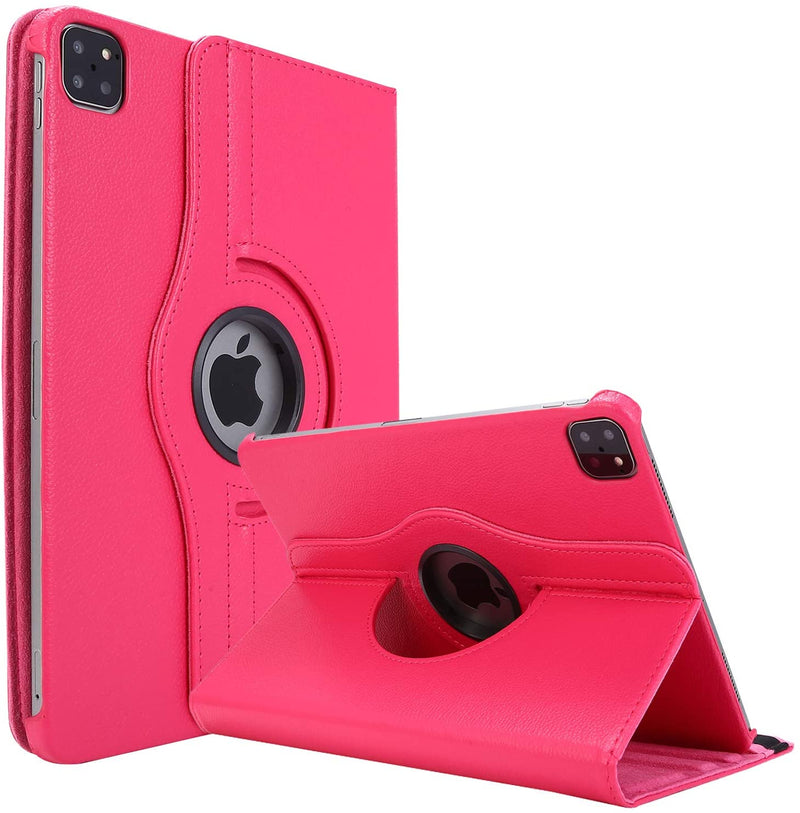 Rotating Case for New iPad Pro 11 Case 2020/2018, iPad Pro (11-inch, 2nd Generation) / iPad Pro 11 2018 Case, 360 Degree Rotating Stand Protective Cover with Auto Sleep/Wake - Hot Pink