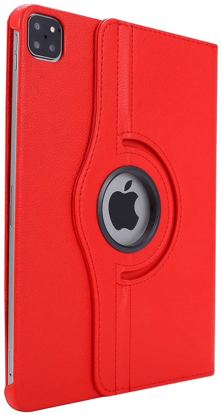 Rotating Case for New iPad Pro 11 Case 2020/2018, iPad Pro (11-inch, 2nd Generation) / iPad Pro 11 2018 Case, 360 Degree Rotating Stand Protective Cover with Auto Sleep/Wake - Red