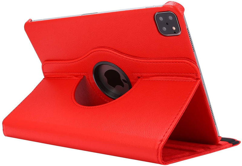 Rotating Case for New iPad Pro 11 Case 2020/2018, iPad Pro (11-inch, 2nd Generation) / iPad Pro 11 2018 Case, 360 Degree Rotating Stand Protective Cover with Auto Sleep/Wake - Red