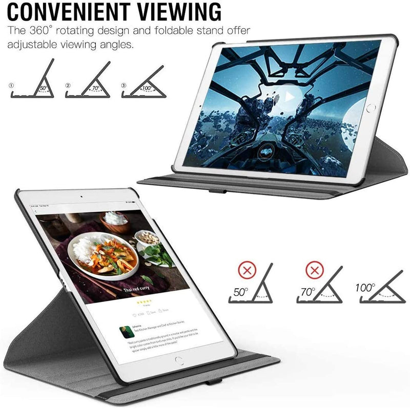 Rotating Case for iPad 9.7 2018 2017 / iPad Air 2 / iPad Air - 360 Degree Rotating Stand Protective Cover with Auto Sleep Wake for iPad 9.7 inch (6th Gen, 5th Gen) / iPad Air 2 / iPad Air - Black - Green