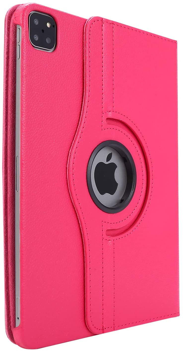 Rotating Case for New iPad Pro 11 Case 2020/2018, iPad Pro (11-inch, 2nd Generation) / iPad Pro 11 2018 Case, 360 Degree Rotating Stand Protective Cover with Auto Sleep/Wake - Hot Pink