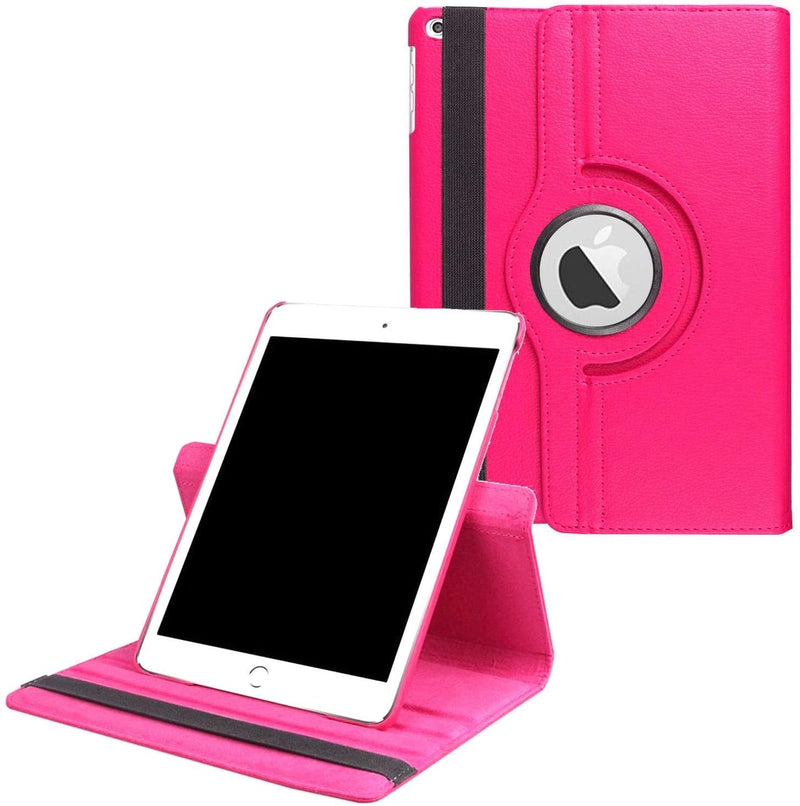 Rotating Case for iPad 9.7 2018 2017 / iPad Air 2 / iPad Air - 360 Degree Rotating Stand Protective Cover with Auto Sleep Wake for iPad 9.7 inch (6th Gen, 5th Gen) / iPad Air 2 / iPad Air - Hot Pink