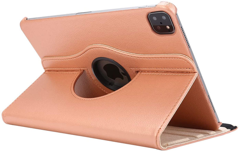 Rotating Case for New iPad Pro 12.9 Case (2020/2018) 360 Degree Rotating Stand Protective Cover with Auto Sleep/Wake - Rose Gold