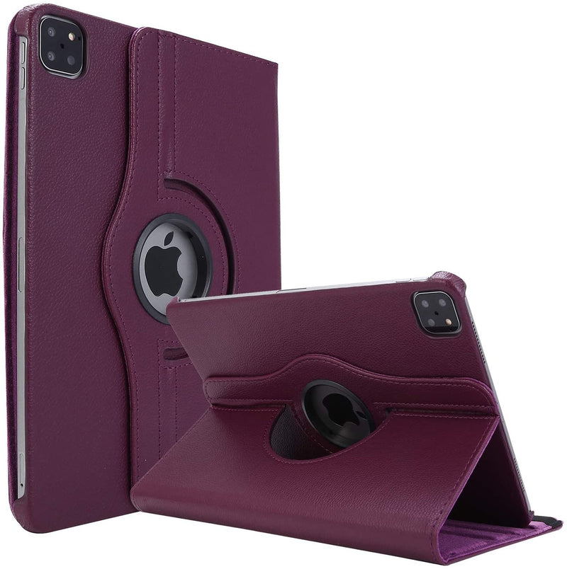 Rotating Case for New iPad Pro 12.9 Case (2020/2018) 360 Degree Rotating Stand Protective Cover with Auto Sleep/Wake - Purple