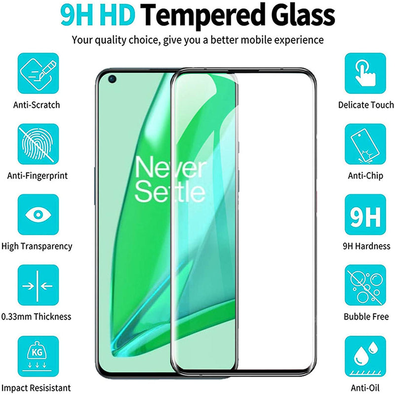 OnePlus 9 Pro Tempered Glass Screen Protector, (Full Cover) (3D Curved Glass) Anti Scratch, Bubble Free (Black) 1 PCS  AAA (No Package)