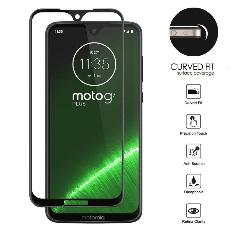 Motorola Moto G7 Plus Full Edged Tempered Glass (Black)