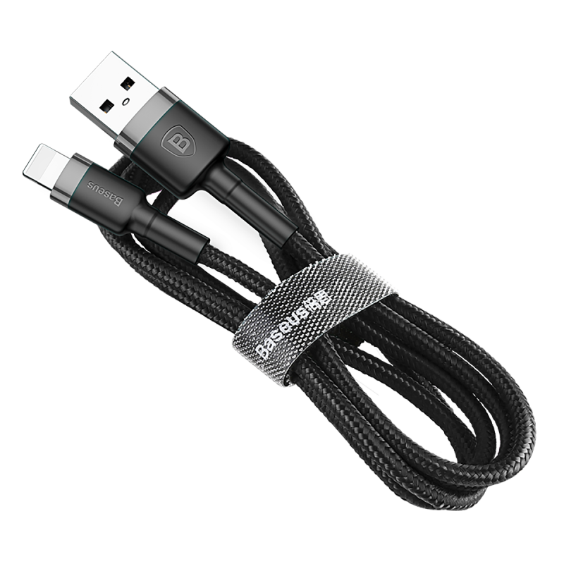 Baseus Cafule Cable Lightning to USB Fast Charge 2A 300cm (10 Ft) Gray+Black