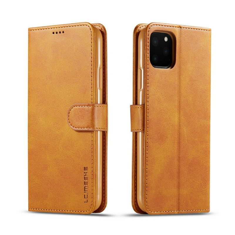 LC.IMEEKE PU Leather Wallet Case with Magnetic Flip Cover For Samsung A32 5G - Beige