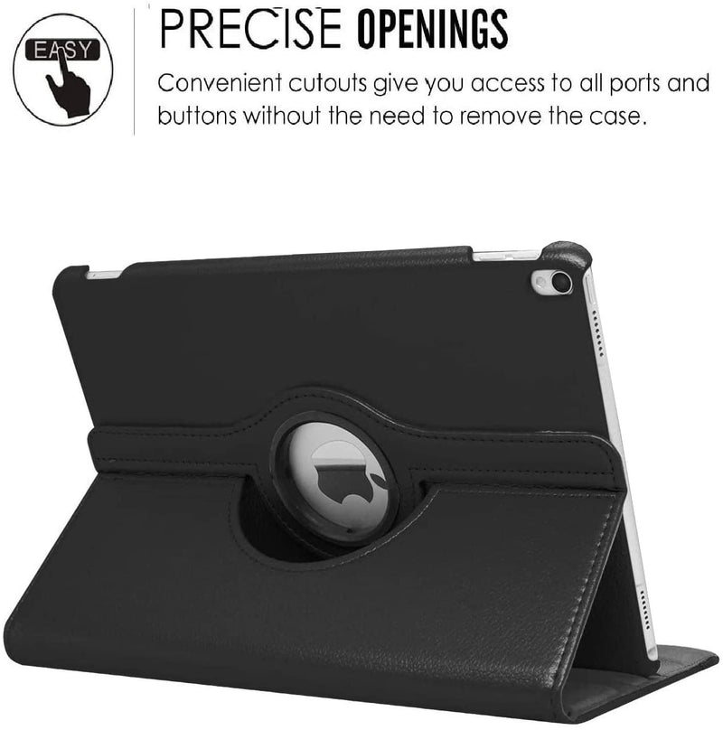 Rotating Case for iPad Air (3rd Gen) 10.5" (2019) / iPad Pro 10.5" (2017) 360 Degree with Adjustable Multiple Stand Smart Cover Case with Auto Sleep Wake - Black