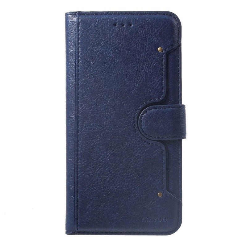 KAIYUE PU Leather Wallet Case with Magnetic Flip Cover For Samsung S21 Plus - Navy Blue