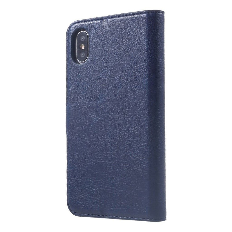 KAIYUE PU Leather Wallet Case with Magnetic Flip Cover For Samsung S21 - Navy Blue