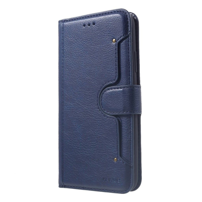 KAIYUE PU Leather Wallet Case with Magnetic Flip Cover For Samsung S21 - Navy Blue